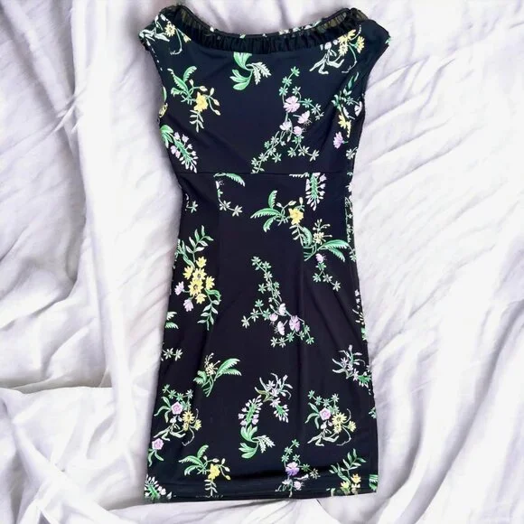knee length dresses for ladies BCBGMAXAZRIA Floral-Print Faux-Wrap Maxi Dress – Runway Catalog